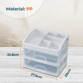 Kuber Industries 2 Layer Cabinet Drawer Box|Desktop Storage Box|Multi Drawer Storage Organizer|Pack of 2| White